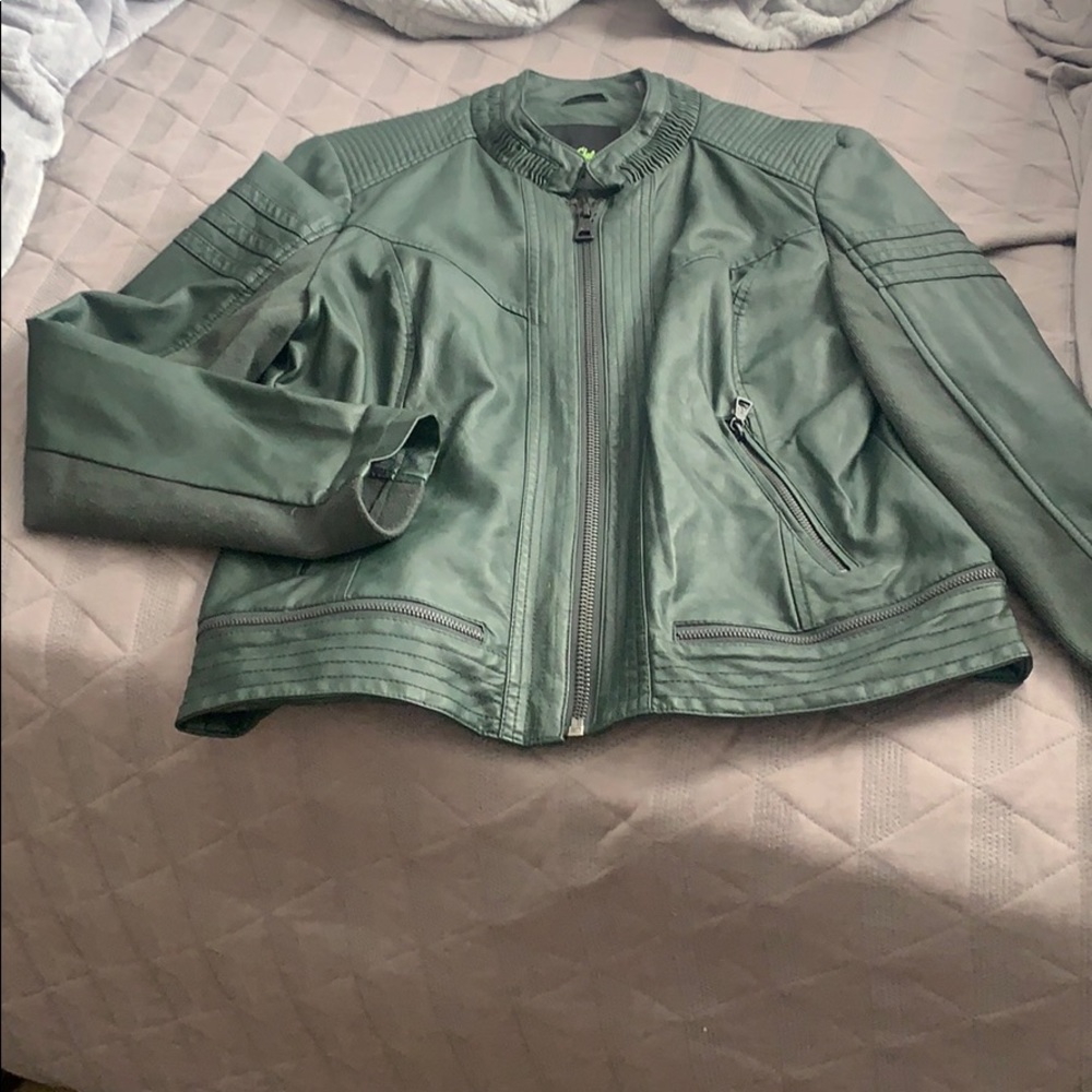 Moto style faux leather jacket